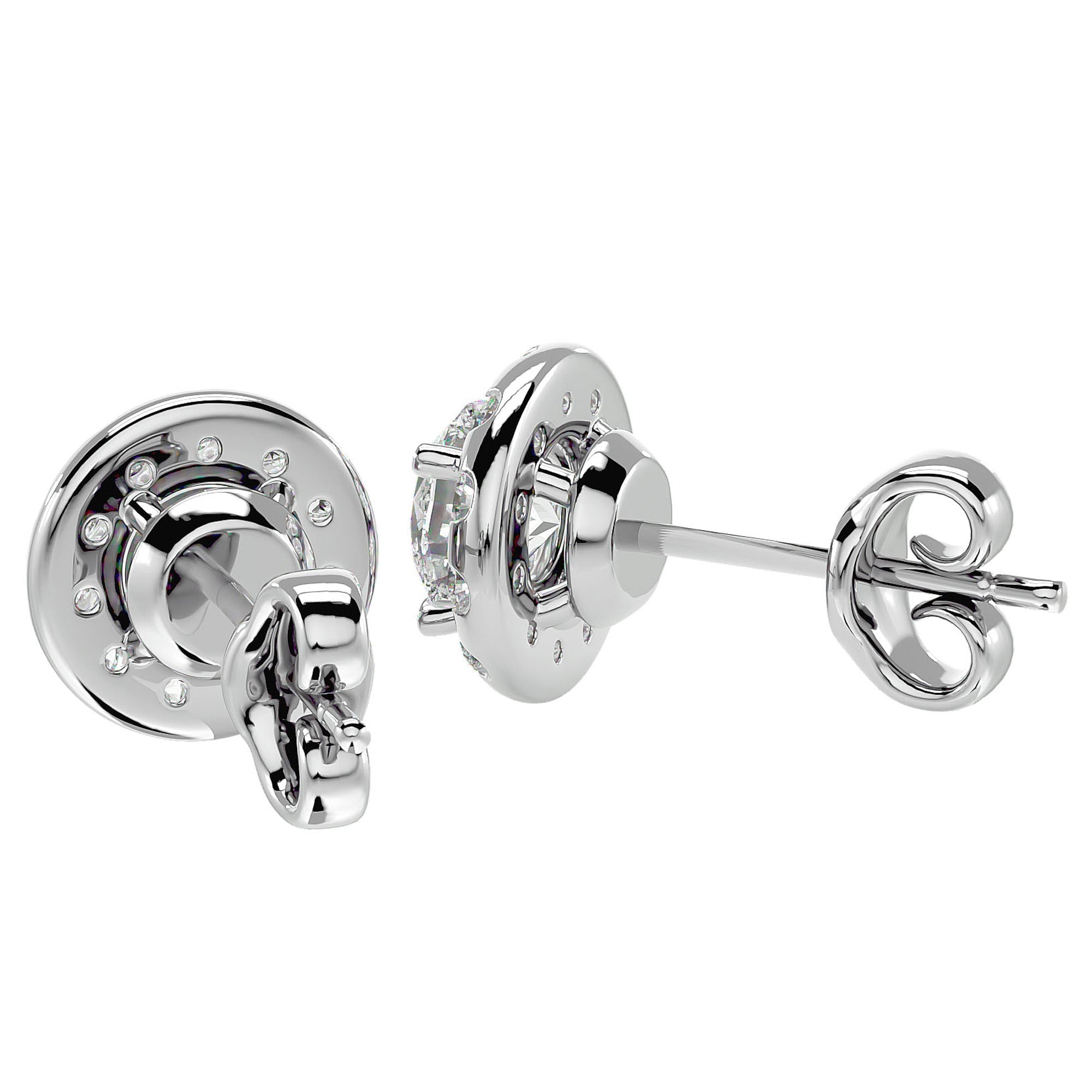 Cercei din Aur 14k Cu Diamante Naturale Stud de 1.06 ct din 14k Aur Alb - Castelo.ro