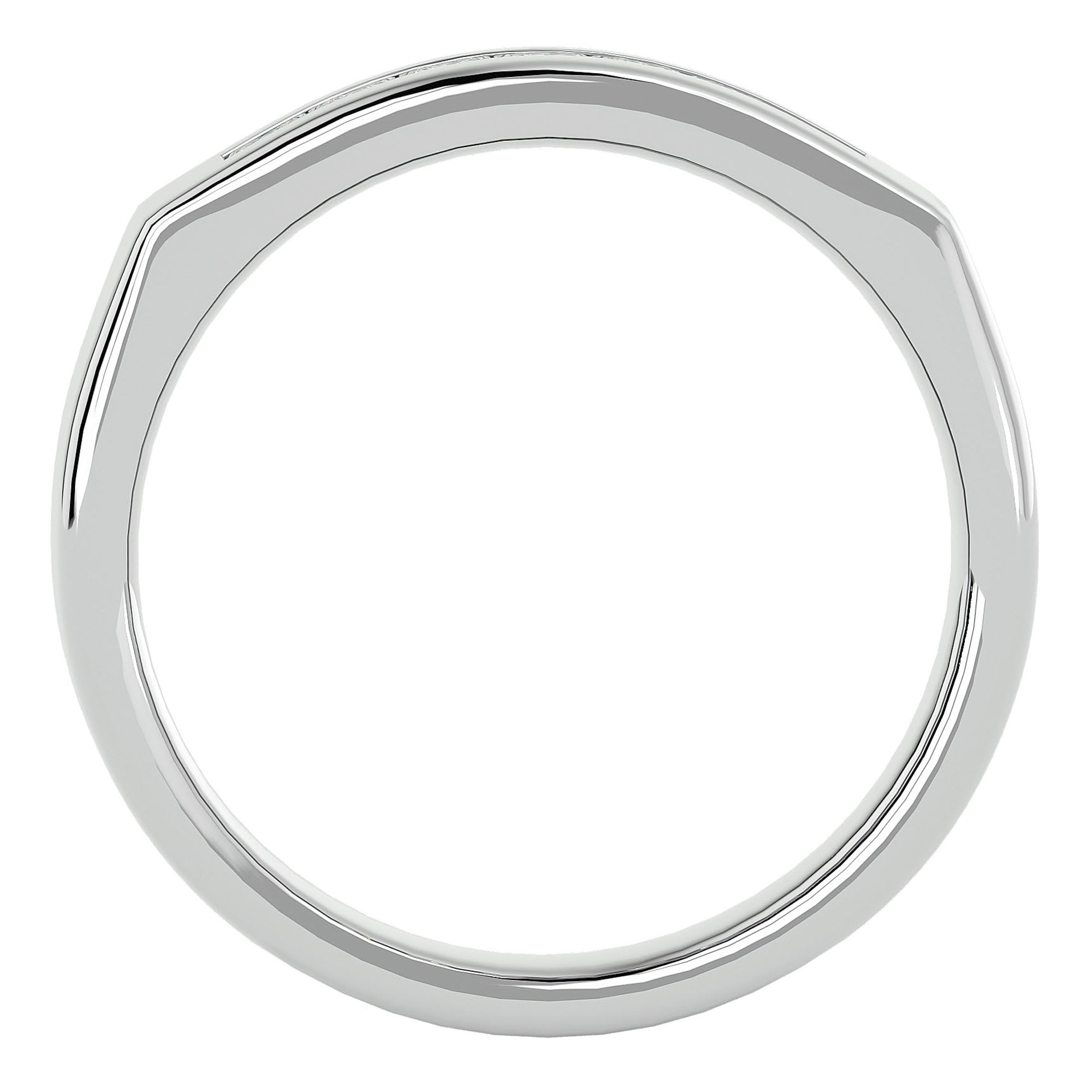 Verighetă Clasică din Aur 14k cu Diamante Naturale de 0.50 ct din 14k Aur Alb - Castelo.ro