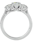 Inel de Logodnă Contessina din Aur 14k cu Trei Moissanite de 2.47 ct din 14k Aur Alb - Castelo.ro