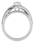 Inel de Logodnă cu Diamante Naturale Pavé în Spirală Eternă de 0.61 ct din Platina - Castelo.ro