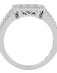 Inel Nobil din Aur 14k cu Diamante Create în Laborator Pavé de 1.53 ct din 14k Aur Alb - Castelo.ro