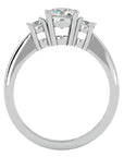 Inel de Logodnă cu Trei Diamante Naturale Pavè de 1.18 ct din Platina - Castelo.ro