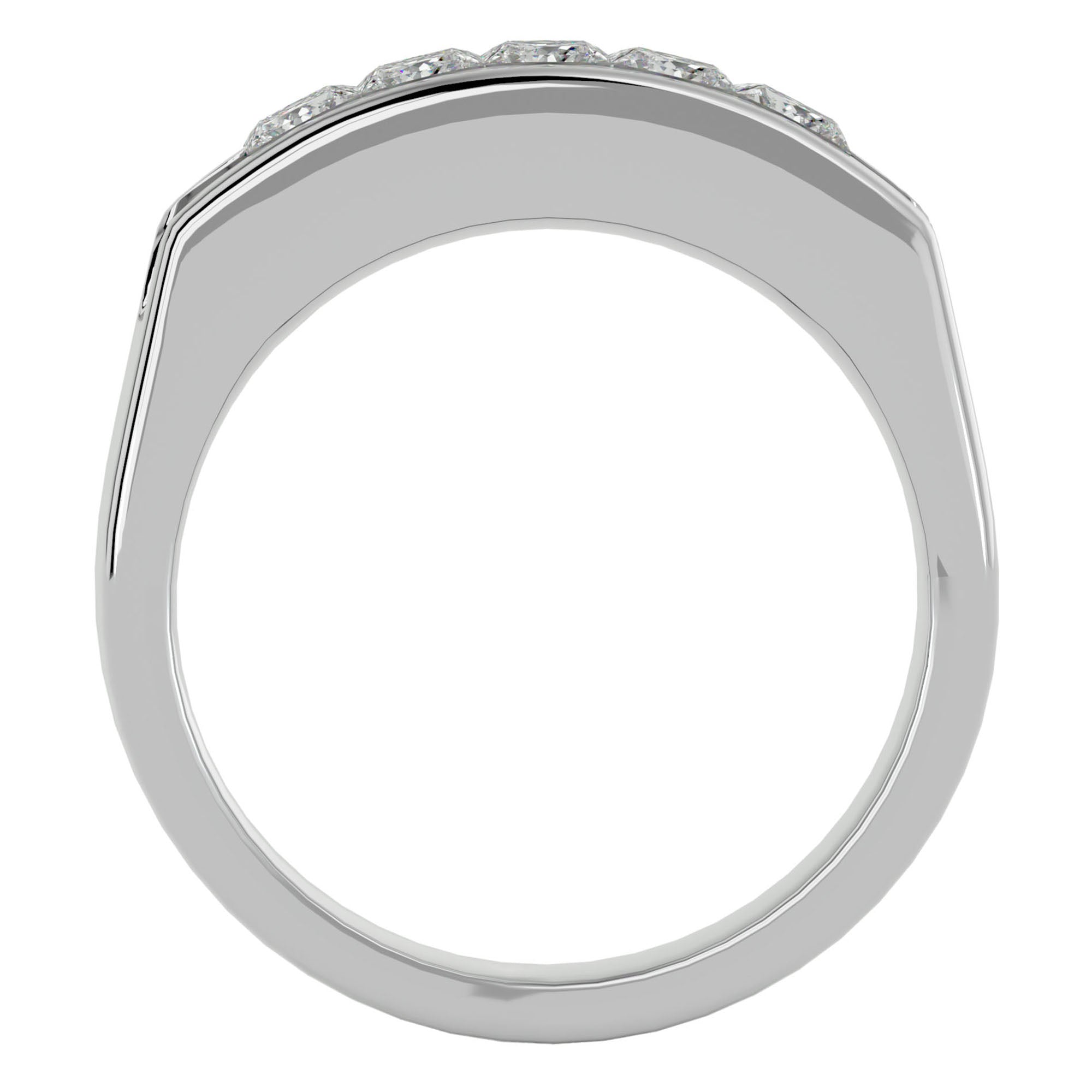 Verighetă Prestigiu din Aur 14k cu Moissanite de 1.24 ct din 14k Aur Alb - Castelo.ro