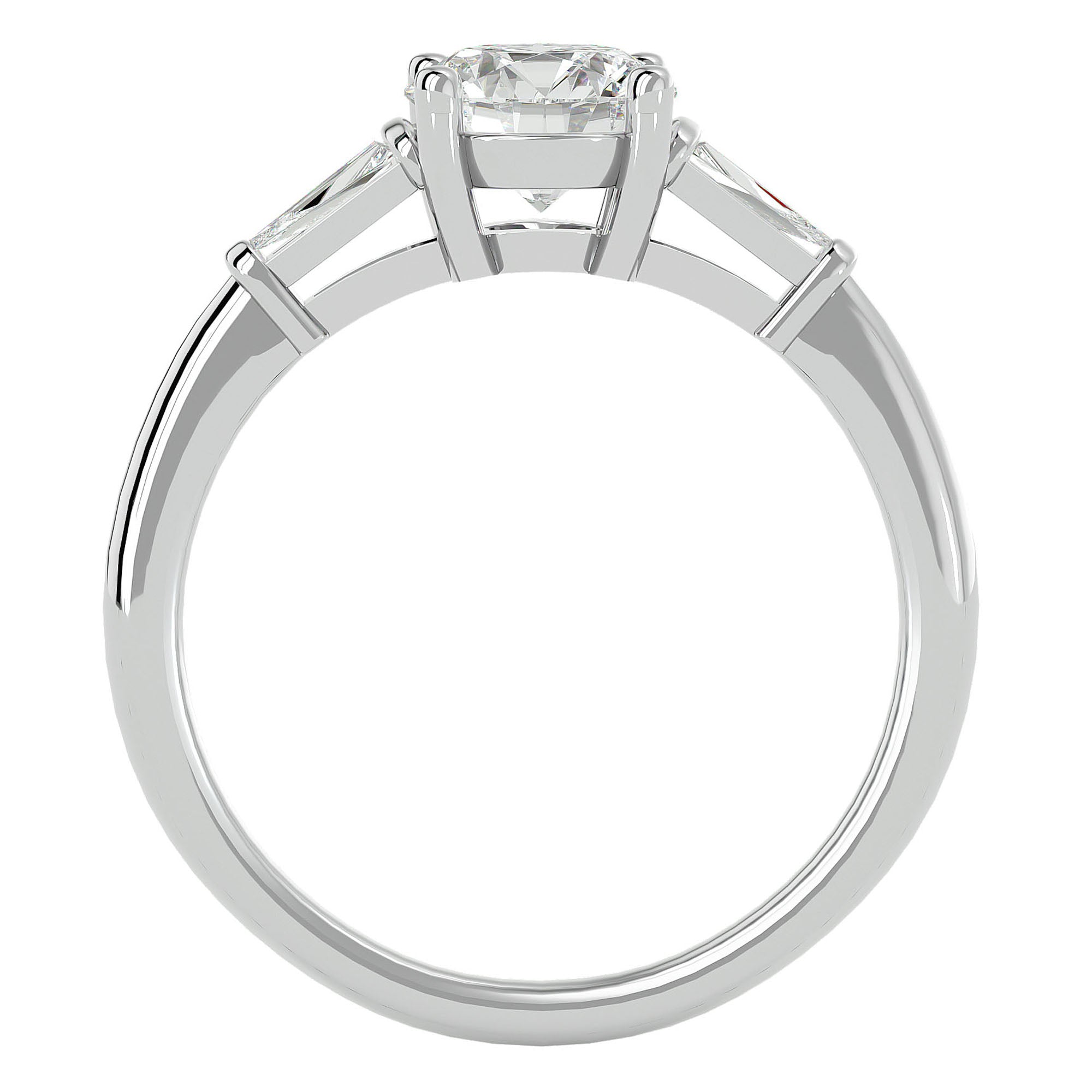 Inel de Logodnă cu Trei Moissanite de 1.22 ct din Platina - Castelo.ro