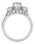 Inel de Logodnă cu Trei Diamante Naturale Solitaire Pavè de 1.90 ct din Platina - Castelo.ro