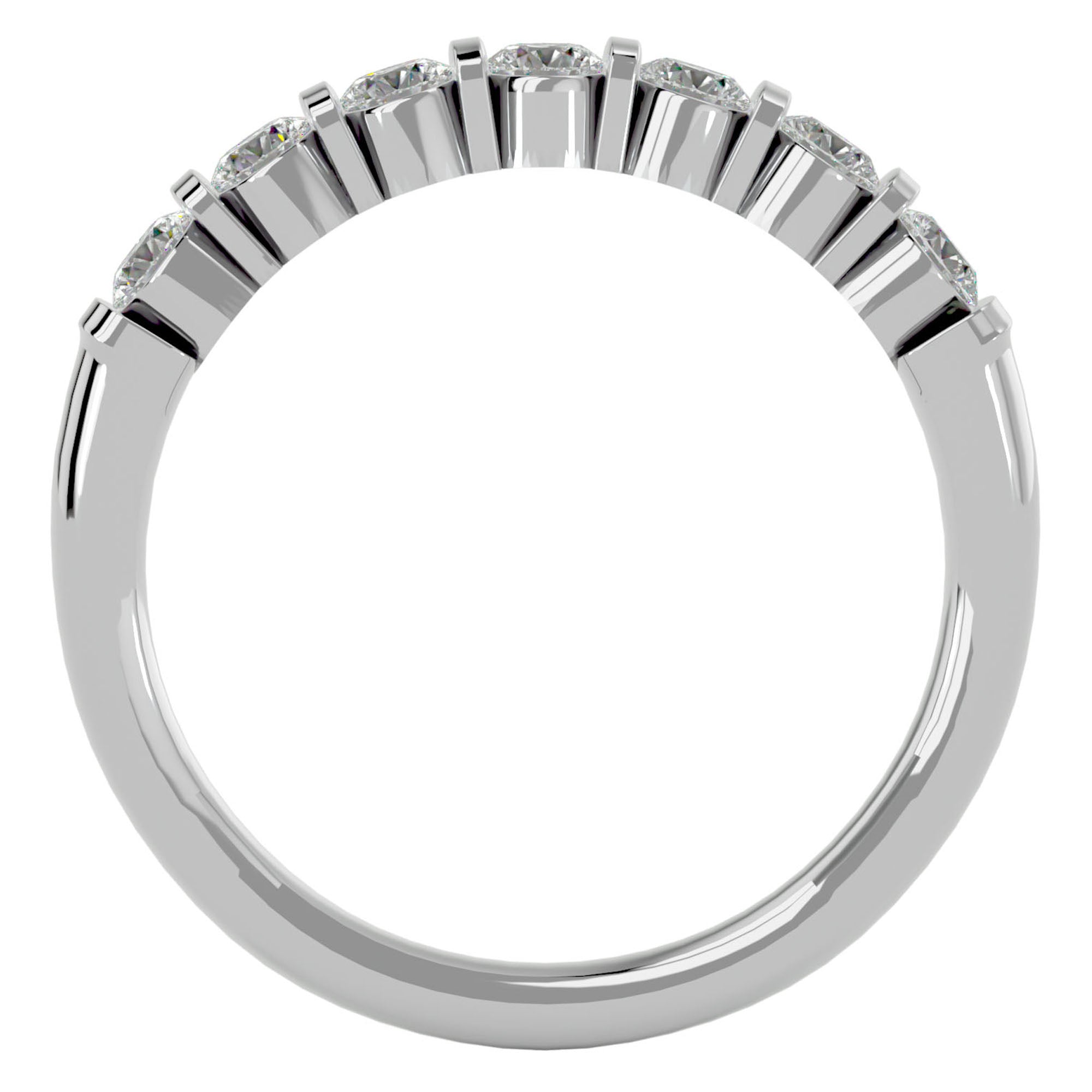 Inel Cu 7 Moissanite de 0.52 ct din Platina - Castelo.ro