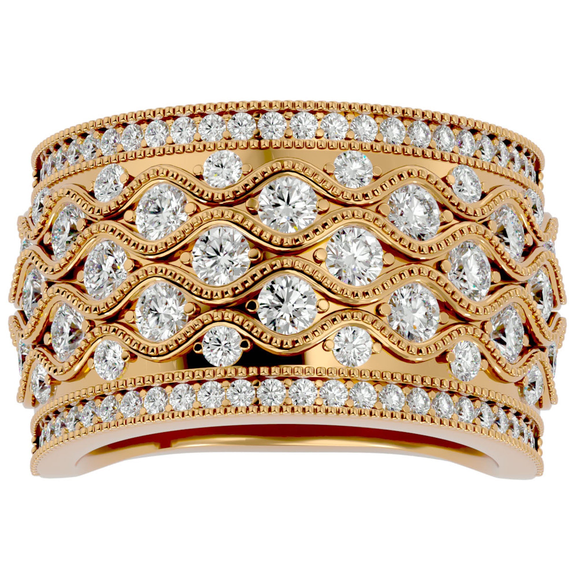 Inel Regal Vintage cu Diamante Create în Laborator de 1.73 ct din 18k Aur Galben - Castelo.ro