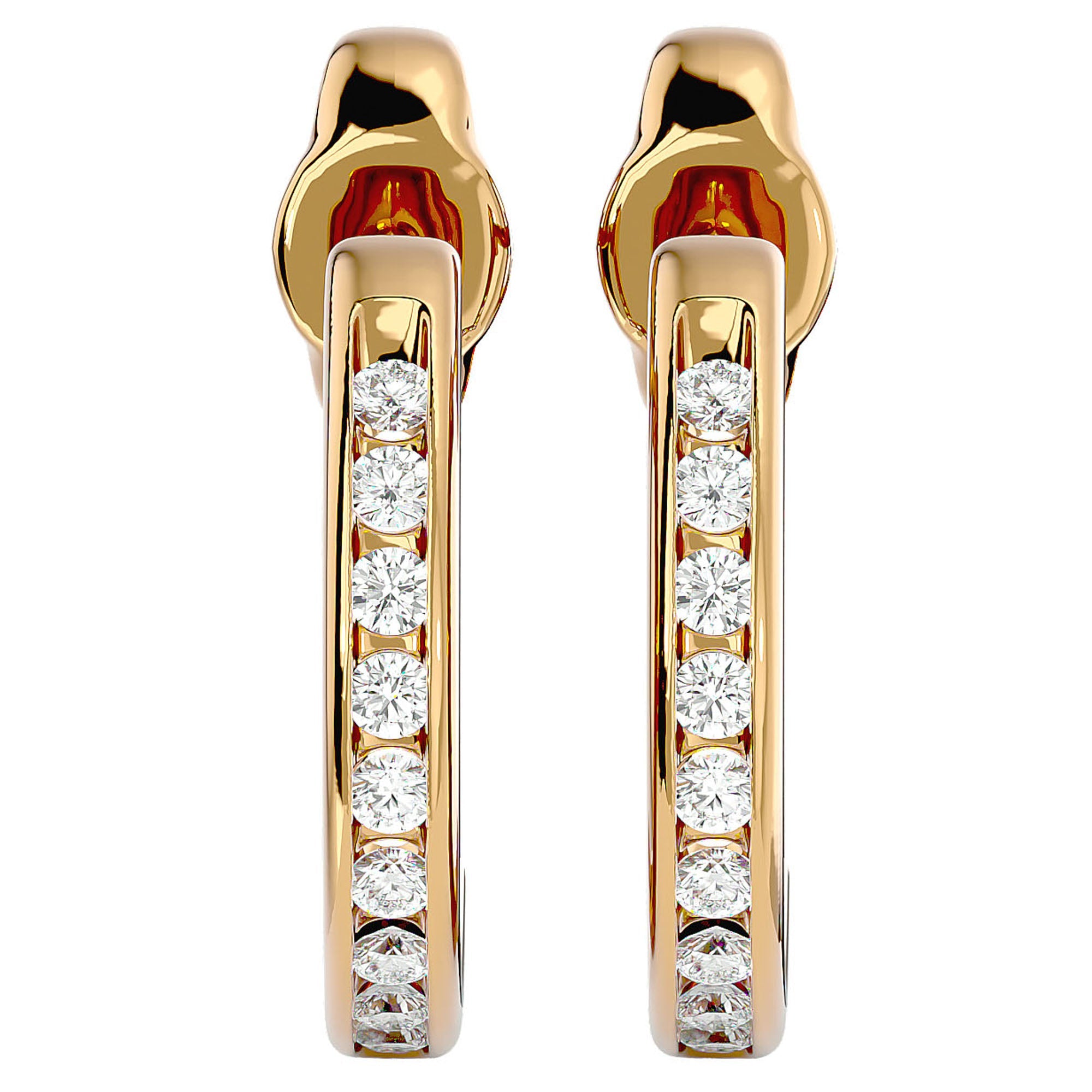 Cercei Hoop Regali cu Diamante Naturale de 0.54 ct din 18k Aur Galben - Castelo.ro
