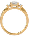 Inel de Logodnă Cu Trei Moissanite Tăietură Prințesă de 1.00 ct din 18k Aur Galben - Castelo.ro