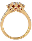 Inel de Logodnă Solitaire Pavè cu Moissanite de 0.90 ct din 18k Aur Galben - Castelo.ro