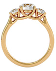 Inel de Logodnă Renée cu Trei Diamante Create în Laborator de 1.95 ct din 14k Aur Galben - Castelo.ro