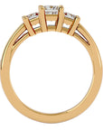 Inel de Logodnă din Aur 14k Trei Diamante Naturale Pavè de 1.28 ct din 14k Aur Galben - Castelo.ro