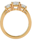 Inel de Logodnă Trei Diamante Naturale Pavè de 2.20 ct din 18k Aur Galben - Castelo.ro