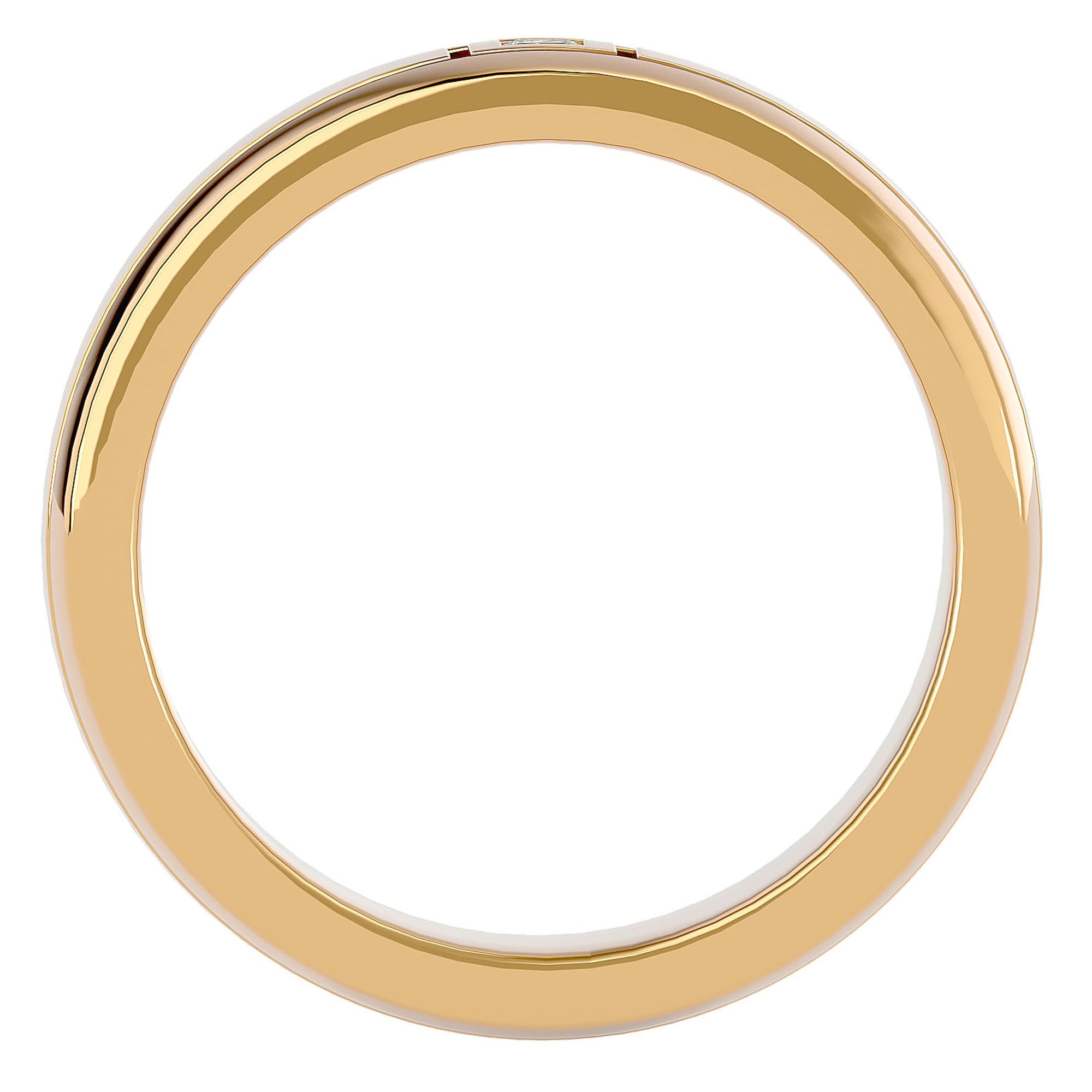 Verighetă Aurora din Aur 14k cu Diamant Natural de 0.06 ct din 14k Aur Galben - Castelo.ro