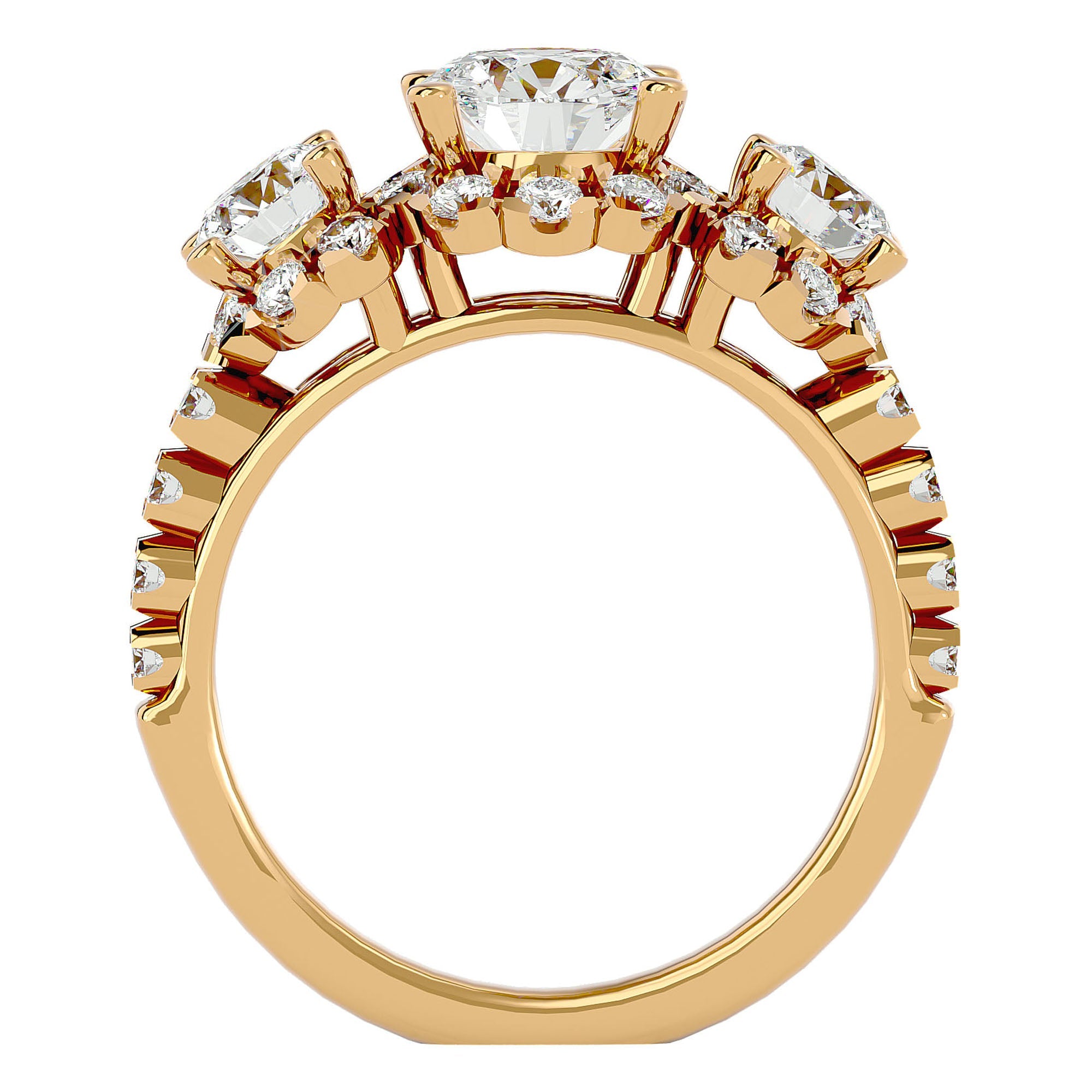 Inel de Logodnă Imperial cu Diamante Naturale de 2.04 ct din 18k Aur Galben - Castelo.ro