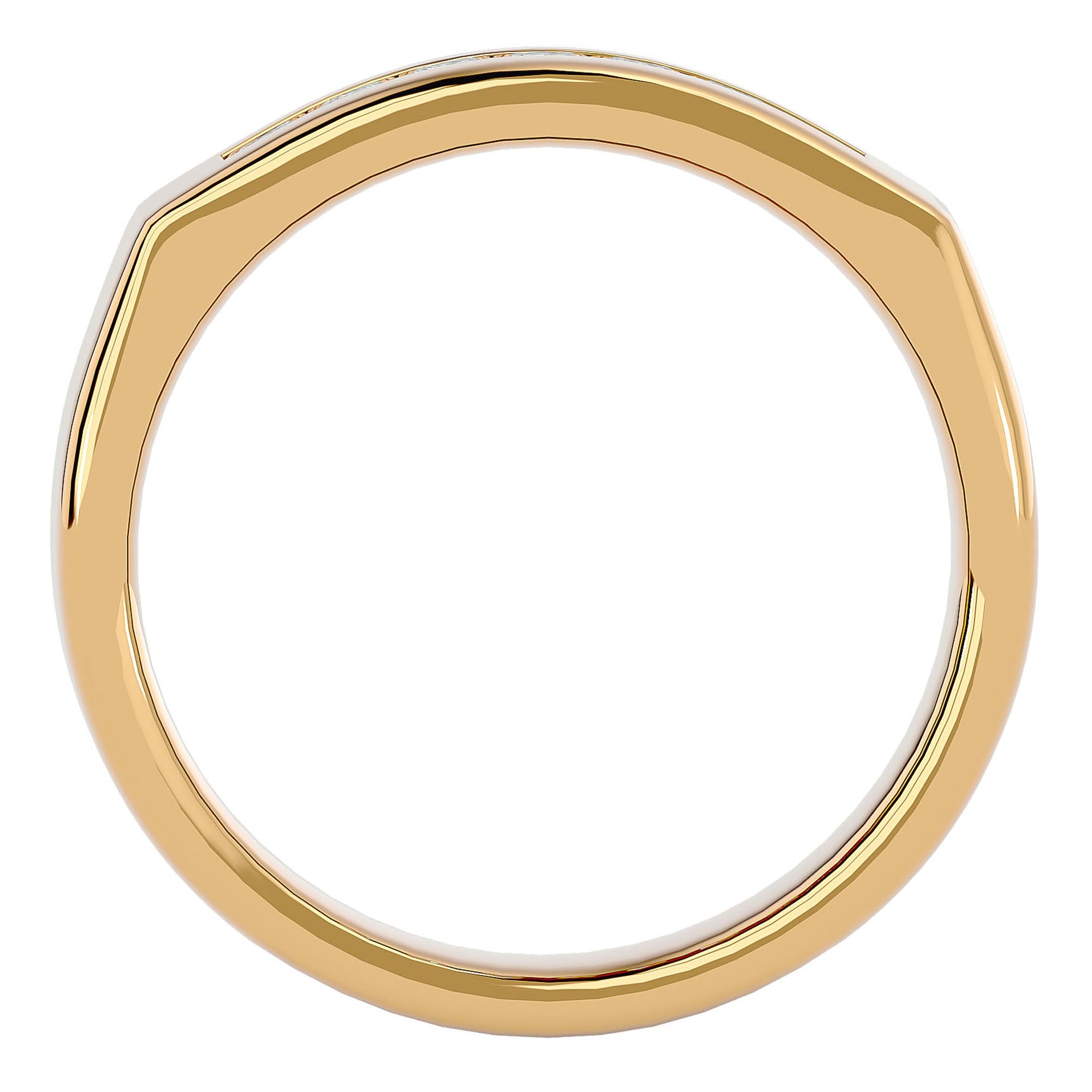 Verighetă Clasică din Aur 14k cu Diamante Naturale de 0.50 ct din 14k Aur Galben - Castelo.ro