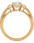 Inel de Logodnă Solitaire cu Trei Diamante Create în Laborator de 1.57 ct din 18k Aur Galben - Castelo.ro
