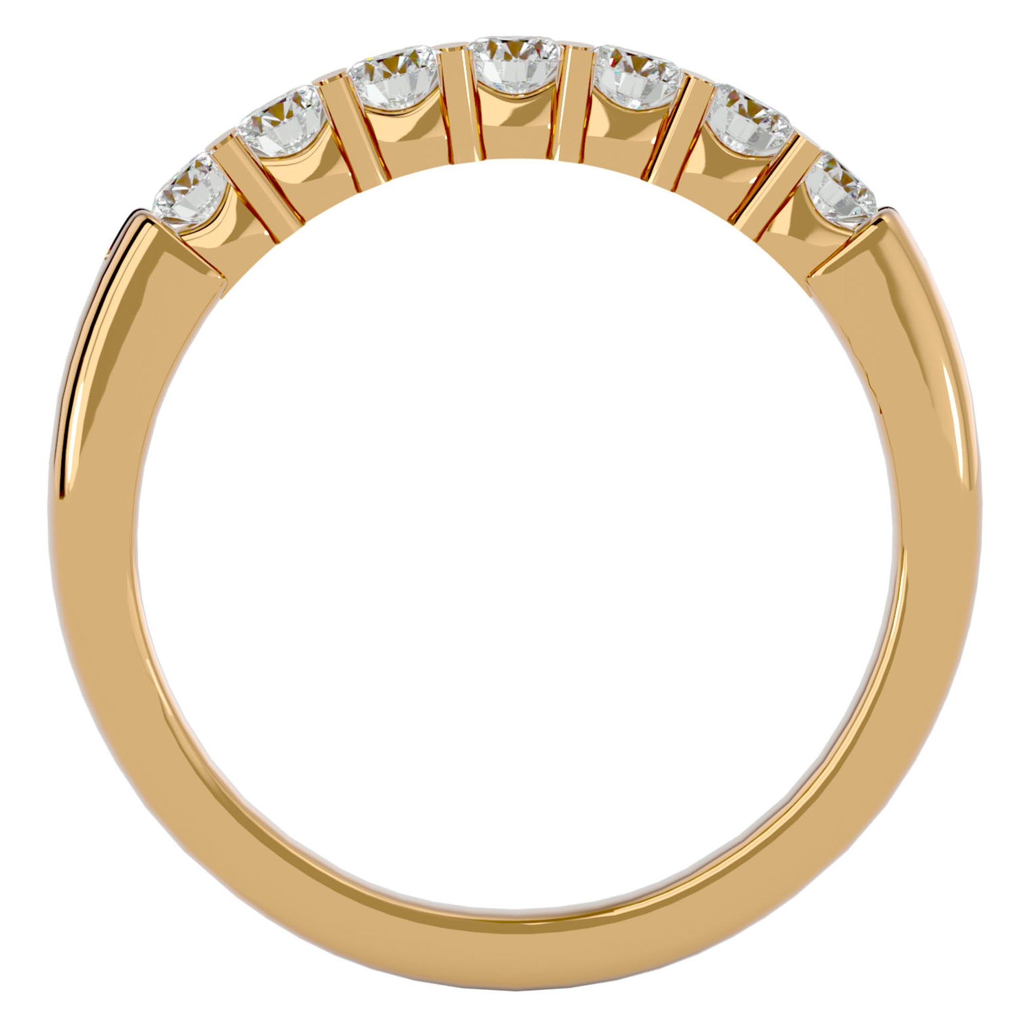 Inel Eternity din Aur 14k Cu 7 Diamante Naturale de 0.53 ct din 14k Aur Galben - Castelo.ro