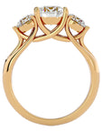 Inel de Logodnă cu Trei Moissanite de 2.22 ct din 18k Aur Galben - Castelo.ro