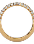 Inel Triplu Micro Pavé cu Diamante Create în Laborator de 0.90 ct din 18k Aur Galben - Castelo.ro