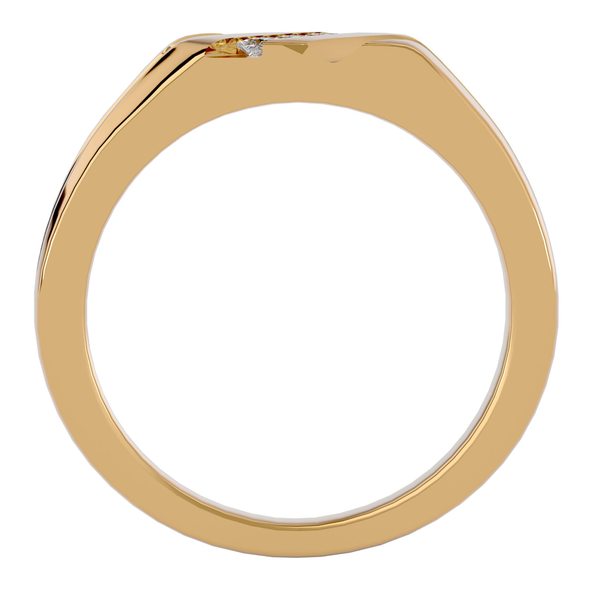 Verighetă cu Tăietură si Diamante Create în Laborator de 0.18 ct din 18k Aur Galben - Castelo.ro
