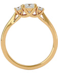Inel de Logodnă Trei Diamante Naturale Cu Tăietură De Prințesă de 0.96 ct din 18k Aur Galben - Castelo.ro