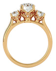 Inel de Logodnă Vivienne cu Trei Moissanite de 1.62 ct din 18k Aur Galben - Castelo.ro