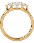 Inel Triplu de Logodnă din Aur 14k Cu Trei Diamante Naturale de 0.96 ct din 14k Aur Galben - Castelo.ro