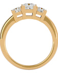 Inel de Logodnă Cu Trei Diamante Naturale Tăietură Prințesă de 1.32 ct din 18k Aur Galben - Castelo.ro