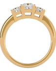 Inel de Logodnă Cu Trei Diamante Naturale Tăietură Prințesă de 1.32 ct din 18k Aur Galben - Castelo.ro