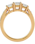 Inel de Logodnă din Aur 14k Trei Diamante Naturale de 2.46 ct din 14k Aur Galben - Castelo.ro