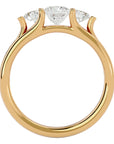 Inel Triplu de Logodnă Cu Trei Moissanite de 0.96 ct din 18k Aur Galben - Castelo.ro