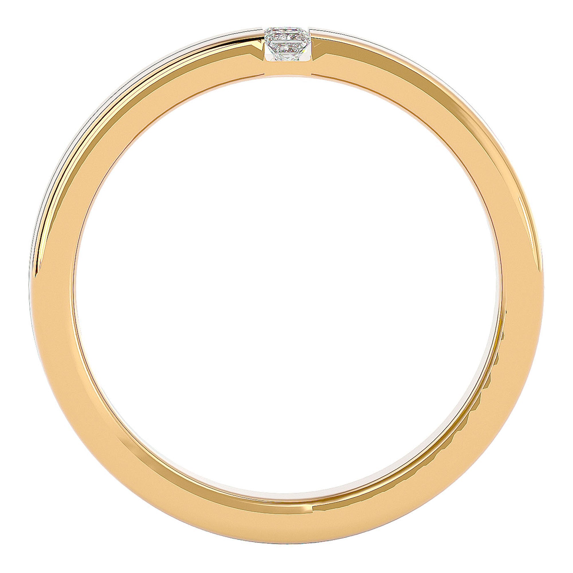 Verighetă cu Tăietură si Moissanite de 0.14 ct din 18k Aur Galben - Castelo.ro