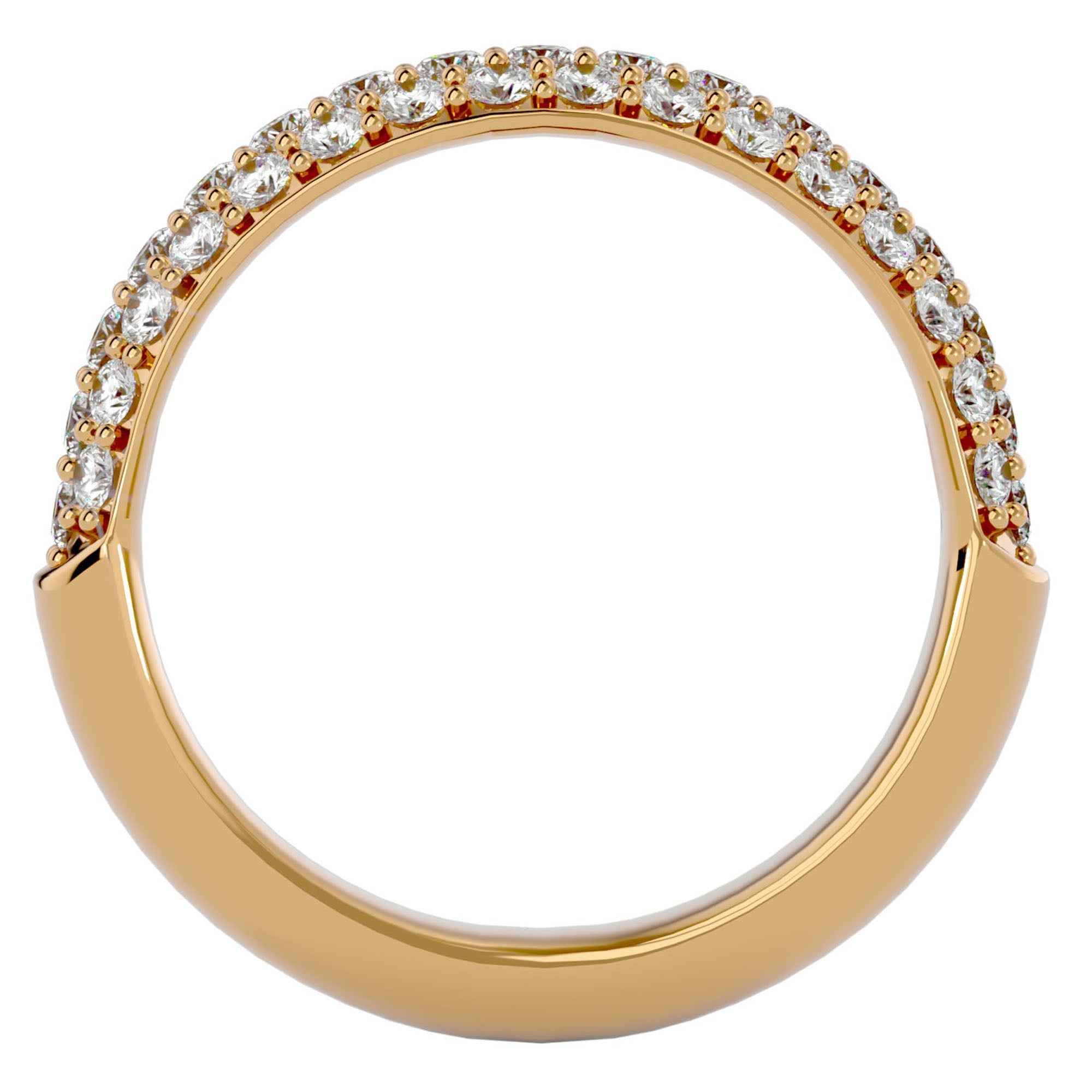 Inelul Promisiunii din Aur 14k cu Diamante Create în Laborator Pavé de 0.77 ct din 14k Aur Galben - Castelo.ro