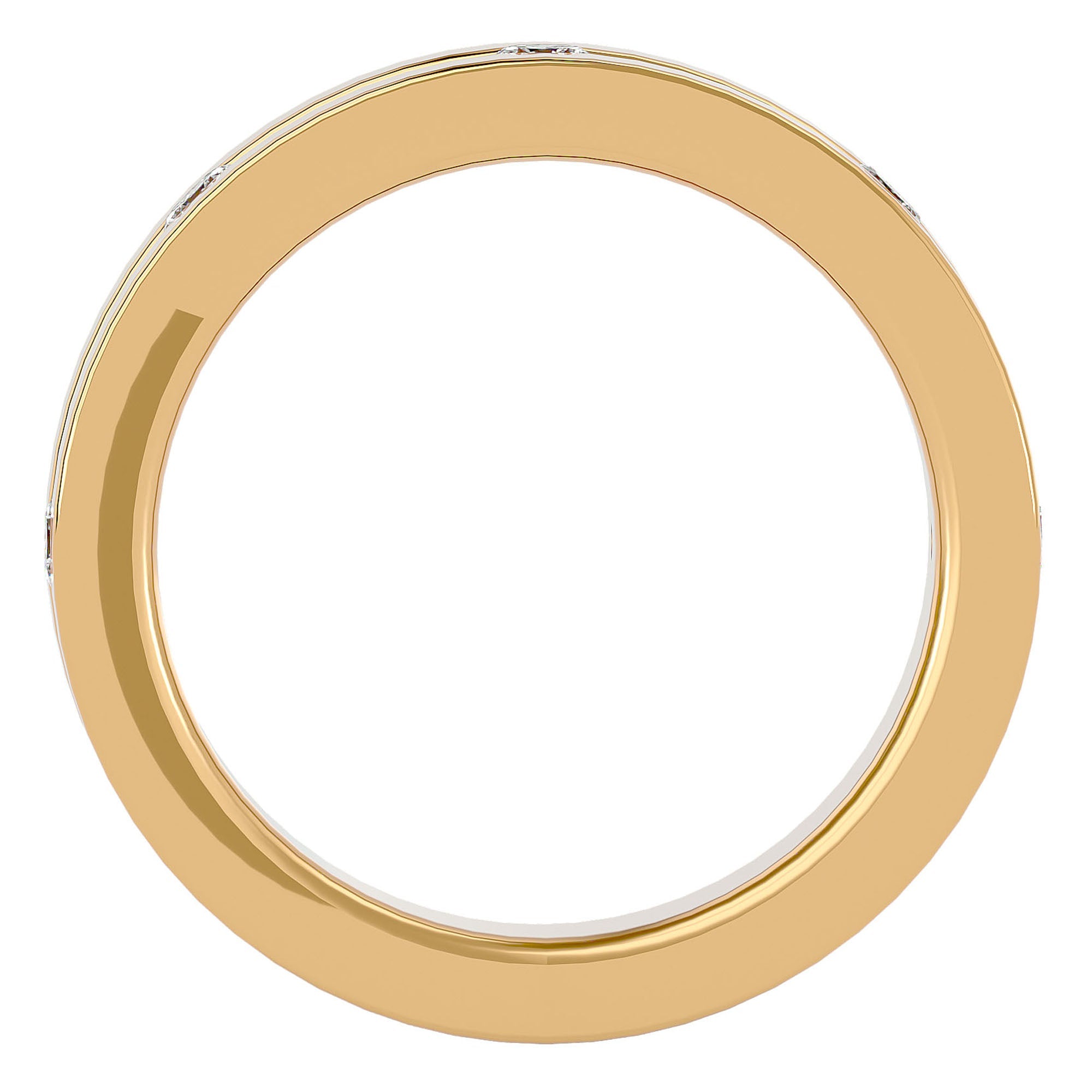 Verighetă din Aur 14k cu Bandă De Diamante Naturale de 0.56 ct din 14k Aur Galben - Castelo.ro
