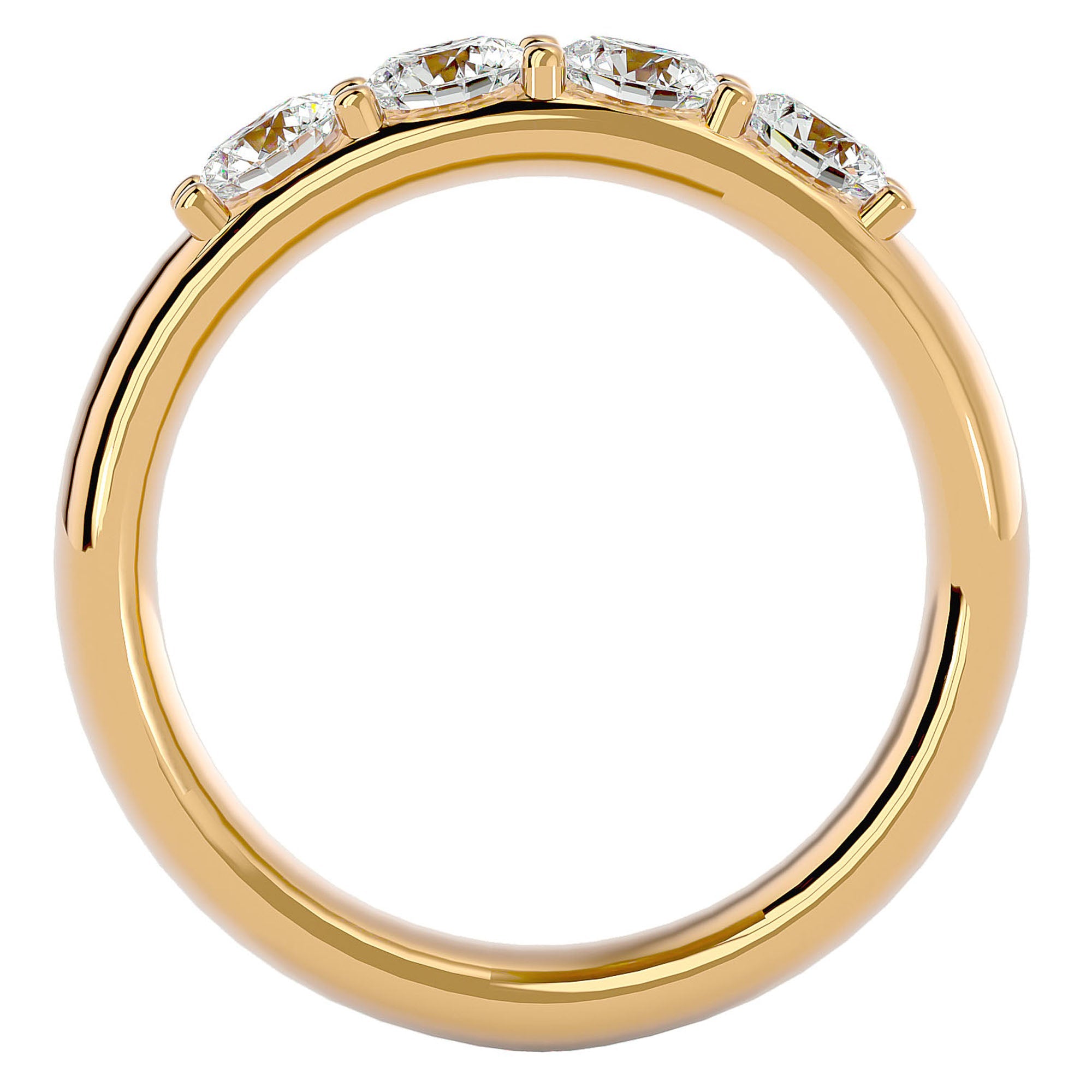 Verighetă Eternity cu 4 Diamante Naturale de 0.96 ct din 18k Aur Galben - Castelo.ro