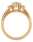 Inel de Logodnă din Aur 14k cu Trei Diamante Create în Laborator Pavè de 1.18 ct din 14k Aur Galben - Castelo.ro