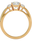 Inel de Logodnă Solitaire cu Trei Moissanite de 1.57 ct din 18k Aur Galben - Castelo.ro