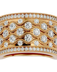 Inel Regal Vintage din Aur 14k cu Diamante Create în Laborator de 1.73 ct din 14k Aur Galben - Castelo.ro