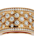 Inel Regal Vintage din Aur 14k cu Diamante Create în Laborator de 1.73 ct din 14k Aur Galben - Castelo.ro