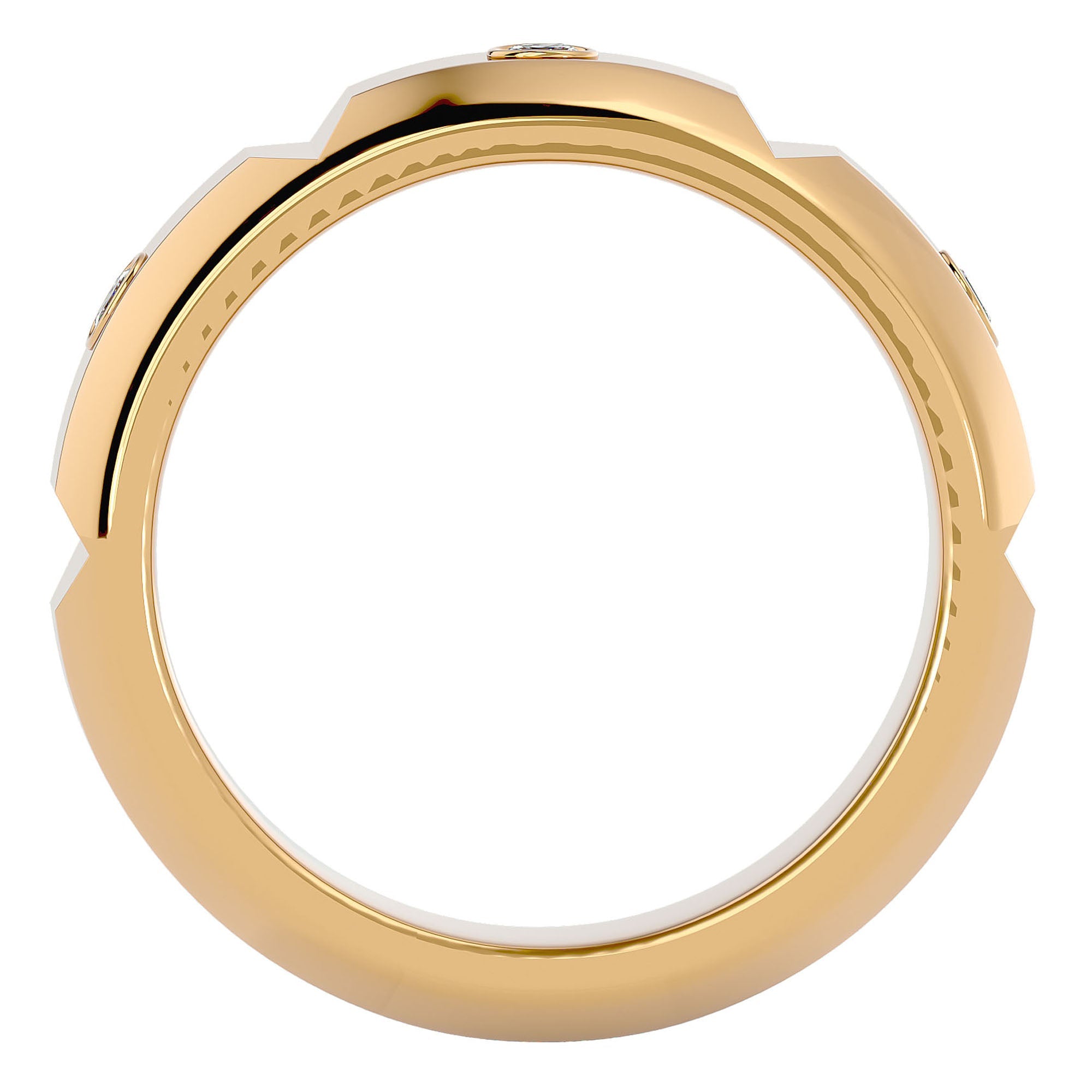 Verighetă din Aur 14k cu Bandă De Diamante Naturale de 0.18 ct din 14k Aur Galben - Castelo.ro