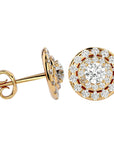 Cercei Halo Distins Cu Moissanite de 1.97 ct din 18k Aur Galben - Castelo.ro