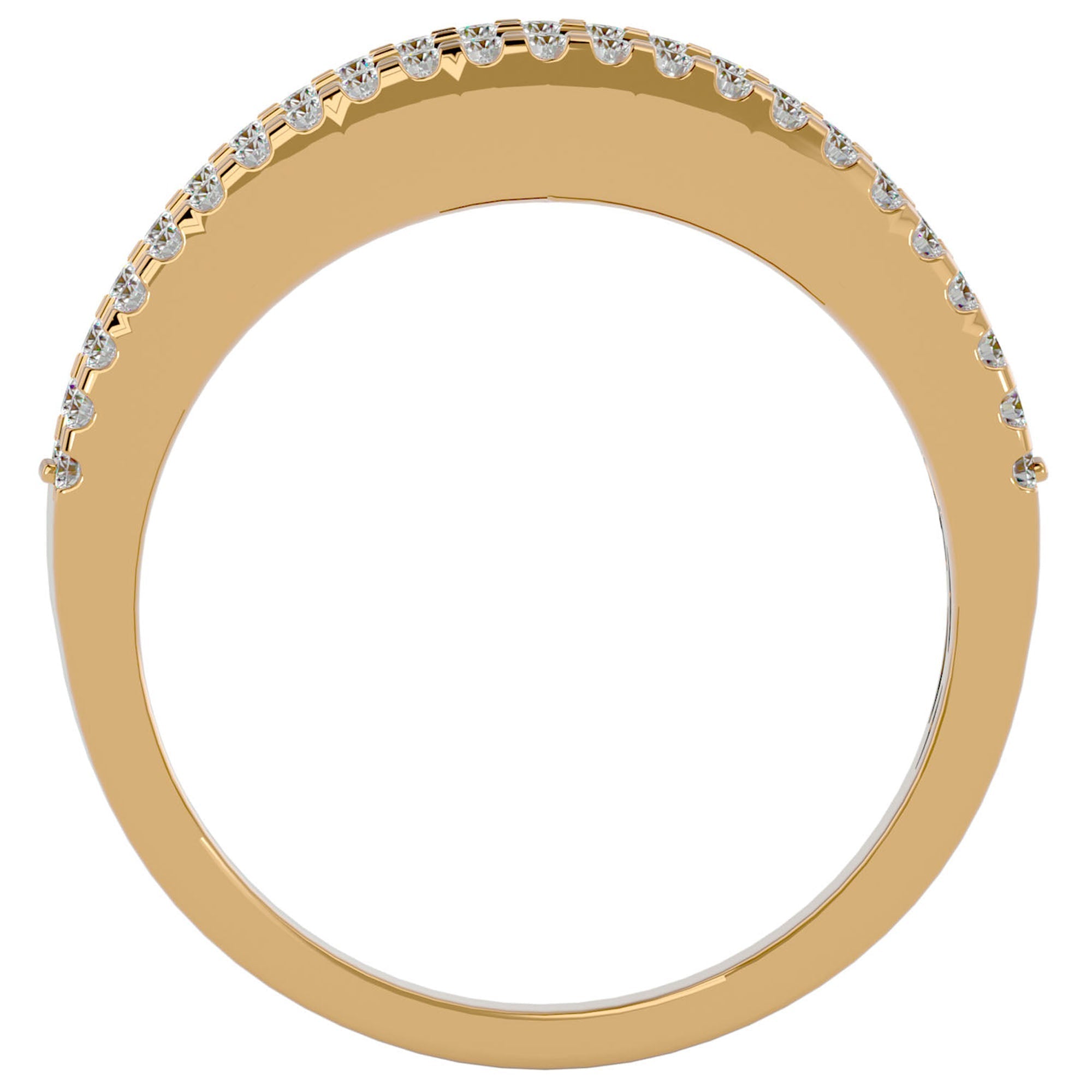 Inel Diademă din Aur 14k cu Diamante Create în Laborator în Montură Clasică de 0.30 ct din 14k Aur Galben - Castelo.ro