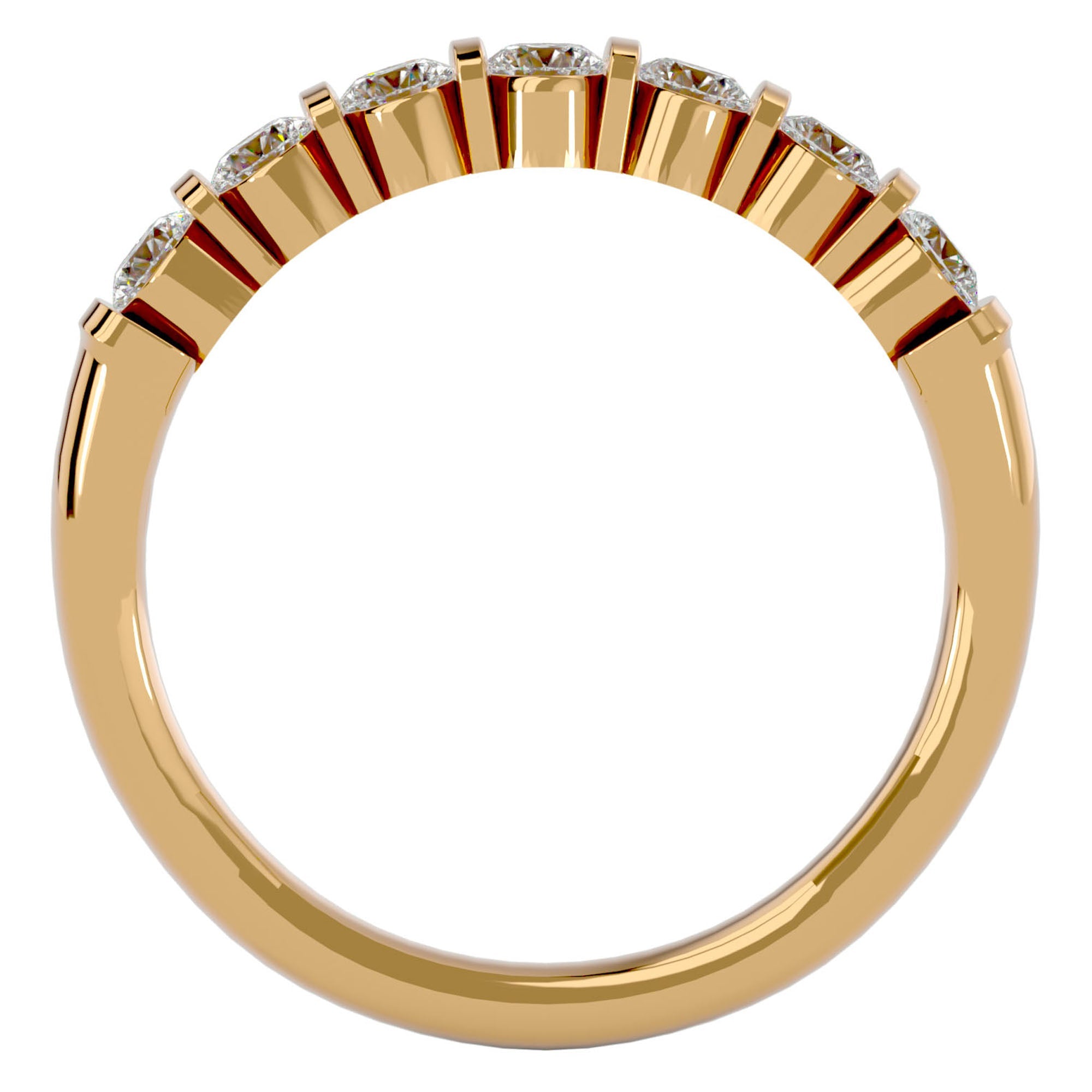 Inel din Aur 14k Cu 7 Diamante Naturale de 0.52 ct din 14k Aur Galben - Castelo.ro