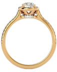 Inel de Logodnă Talisman din Aur 14k cu Moissanite Halo Pavé de 0.89 ct din 14k Aur Galben - Castelo.ro