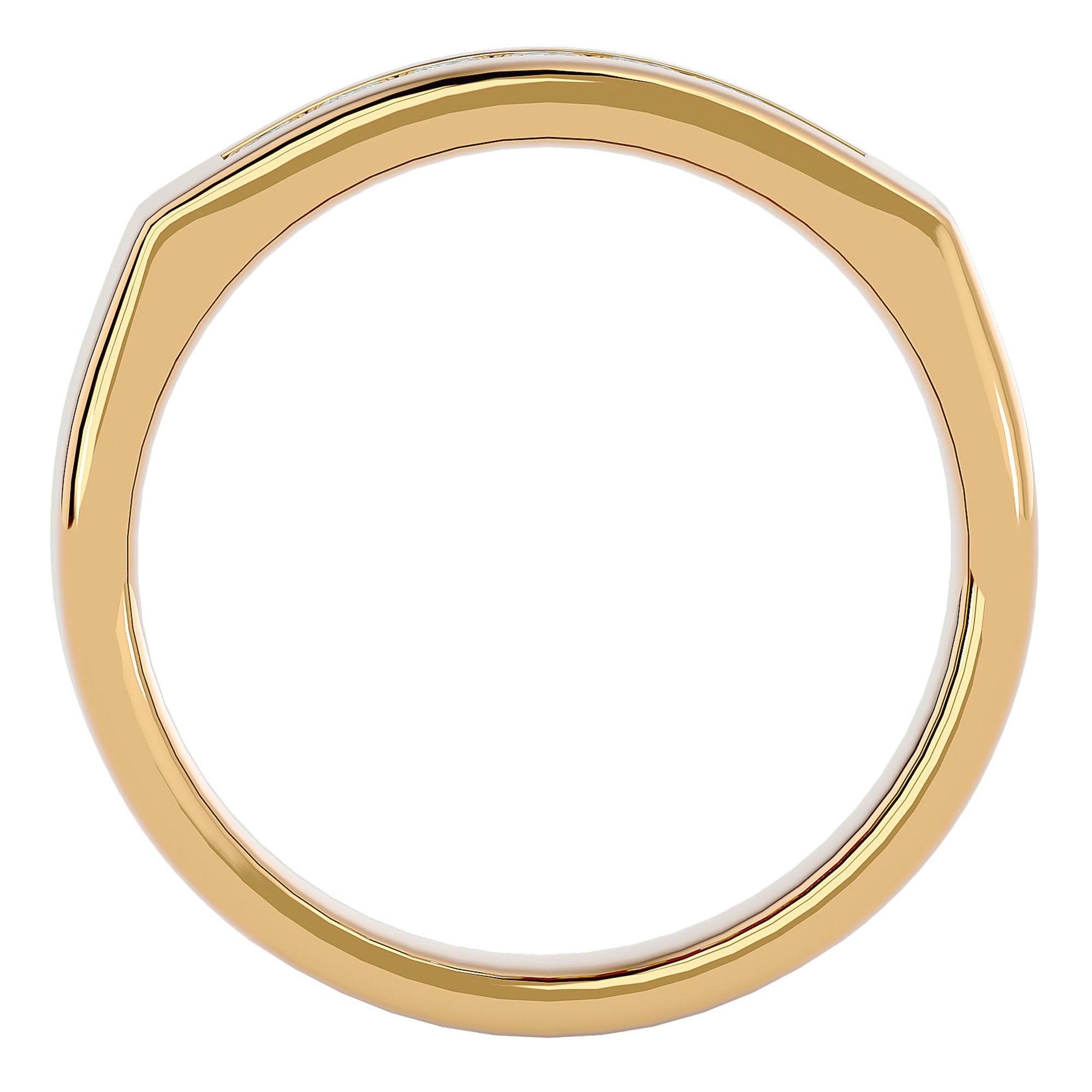 Verighetă Clasică din Aur 14k cu Diamante Create în Laborator de 0.50 ct din 14k Aur Galben - Castelo.ro