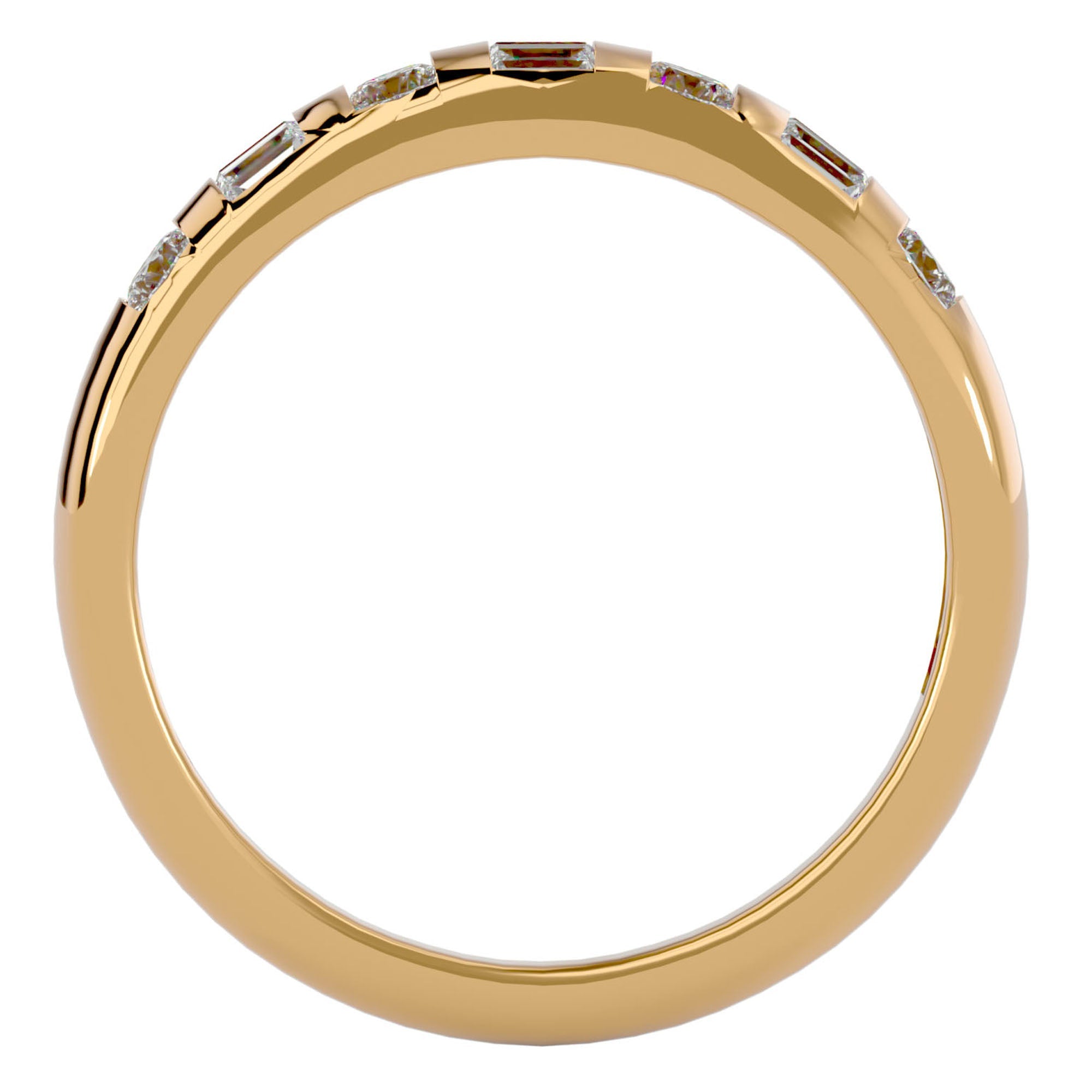 Inel Bagheta Eternity cu Diamante Create în Laborator de 0.56 ct din 18k Aur Galben - Castelo.ro