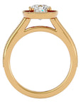 Inel de Logodnă Halo Pavé din Aur 14k cu Moissanite de 1.92 ct din 14k Aur Galben - Castelo.ro