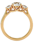 Inel de Logodnă Renée cu Trei Moissanite de 1.95 ct din 18k Aur Galben - Castelo.ro