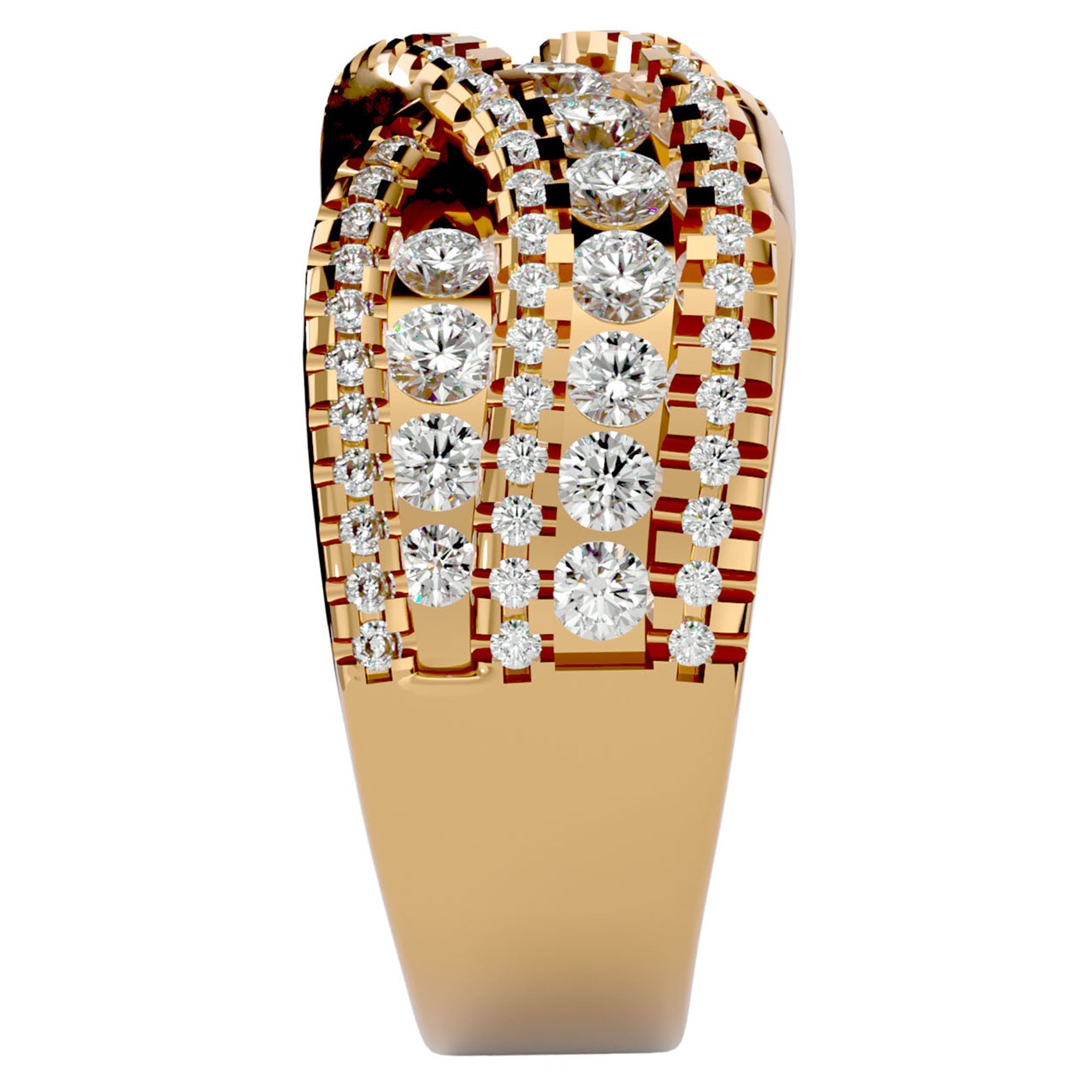 Inel Nobil cu Diadema de Diamante Create în Laborator de 1.26 ct din 18k Aur Galben - Castelo.ro
